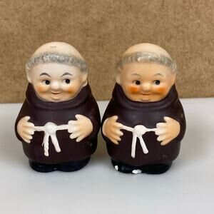 Vintage Goebel Friar Tuck Salt & Pepper Shakers Germany West Germany - Chipped